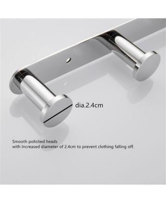 Heavy-Duty 304 Stainless Steel Towel Rack – 4 Hooks for Bathroom Accessories, Robes, and Coats