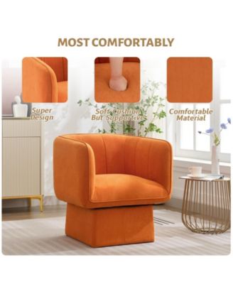 Swivel Accent Chair, Mid-Century 360° Round Armchair for Bedroom, Living Room, Office & Waiting Room