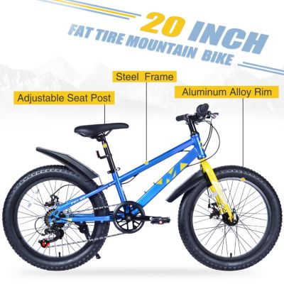 Streamdale Kids' Fat Tire Mountain Bike with Dual-Disc Brakes