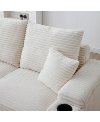 Cozy Loveseat Sectional with Ottomans and Pillows