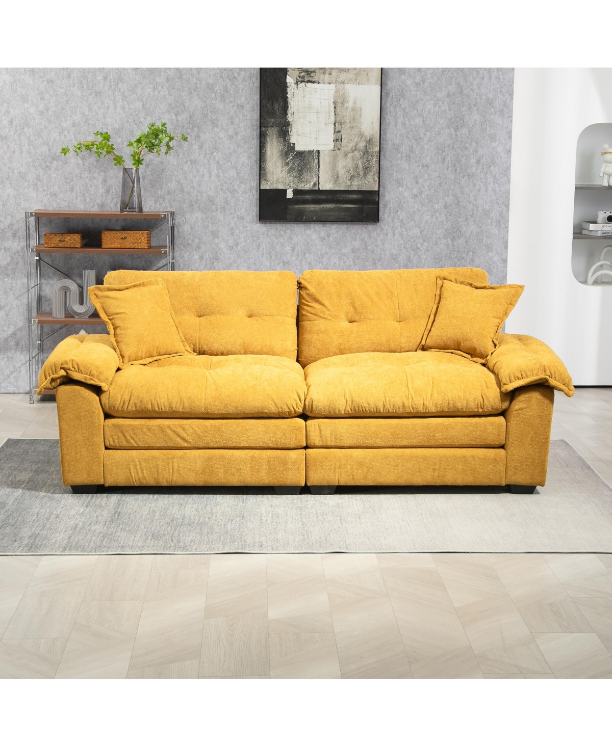Streamdale Chenille Loveseat & Recliner with Pillows