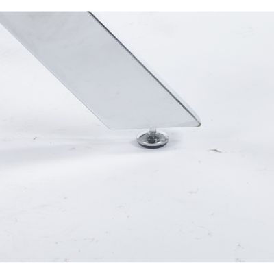 Streamdale Modern Glass Dining Table with Metal Cross Legs