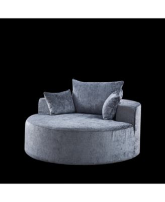 Chenille Sofa Sleeper, 55'', Assembly-Free, Modern Lounge Chair