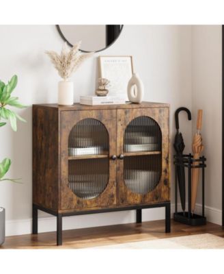 Buffet Cabinet, Rattan Storage Cabinet with Doors and Shelves, Accent Cabinet Sideboard, Wood Console Cabinet with Storage Entryway Cabinet for Living Room, Dining Room, Hallway