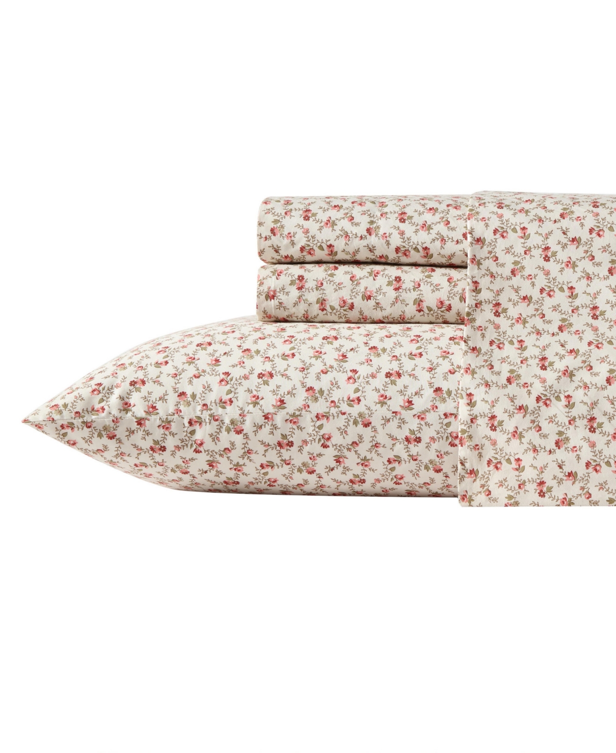 Laura Ashley 200-thread Count Cotton Percale 3 -pc. Sheet Set, Twin In Sweet Success