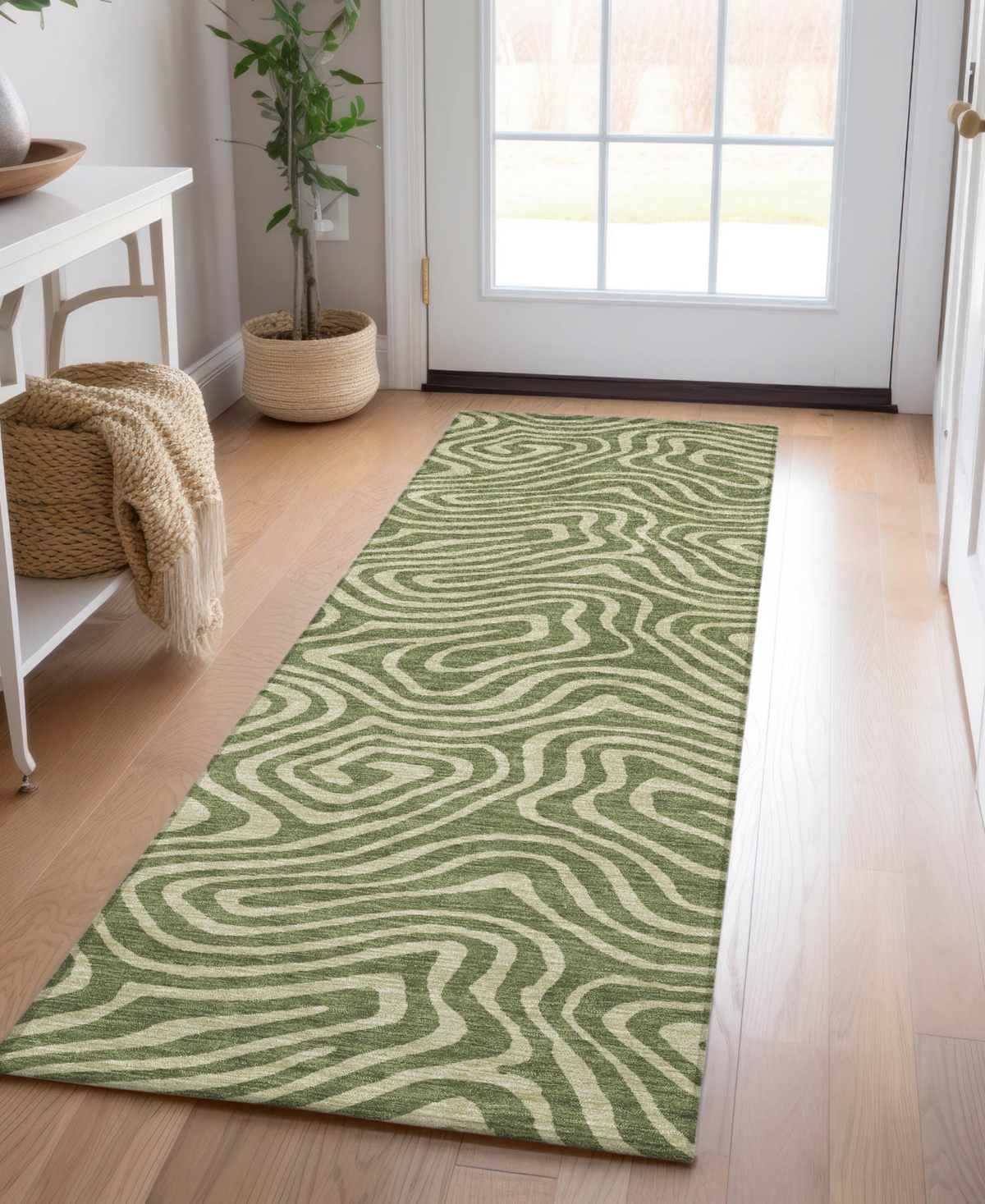 Addison Chantille Machine Washable Acn1020 2'3''x7'6'' Runner Area Rug In Olive