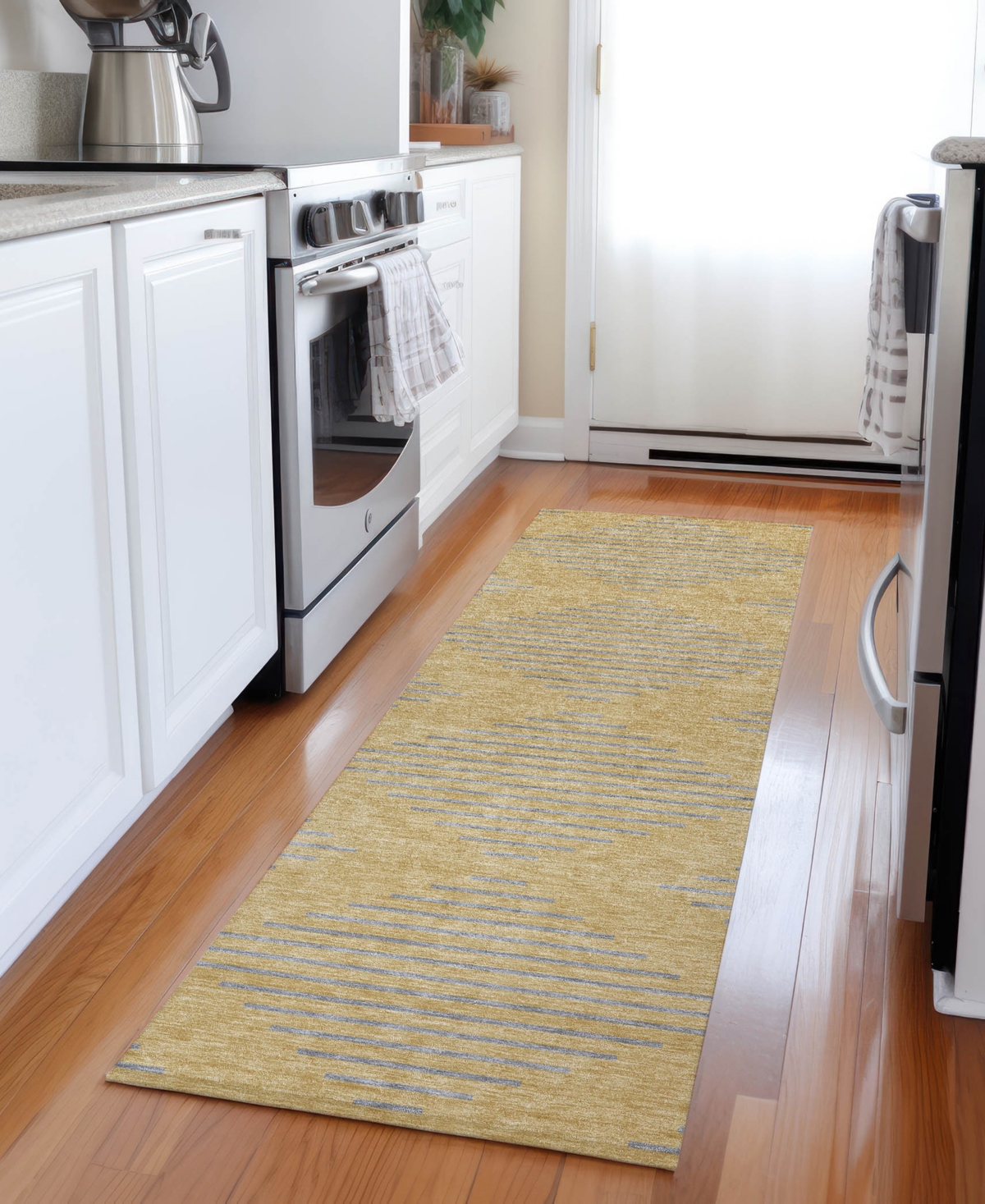 Addison Chantille Machine Washable Acn1017 2'3''x7'6'' Runner Area Rug In Gold