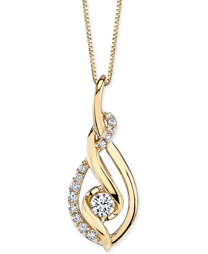 Macy's gold diamond best sale necklace