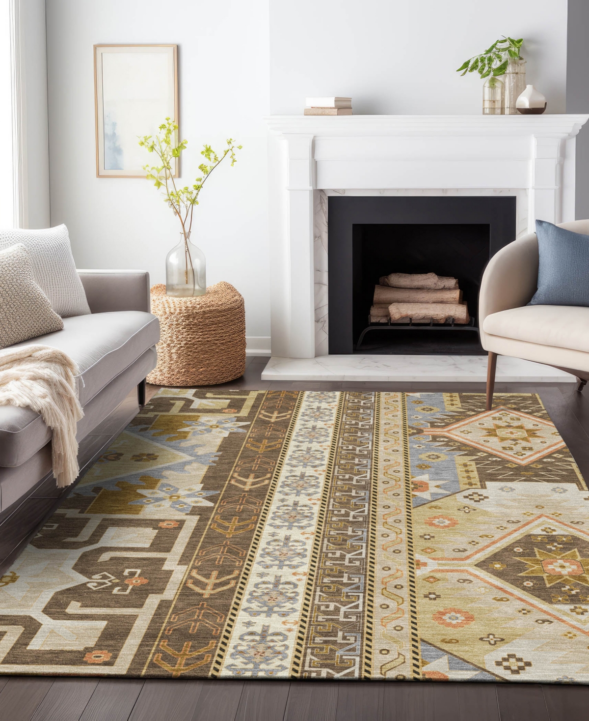 Addison Chantille Machine Washable Acn1015 9'x12' Area Rug In Brown