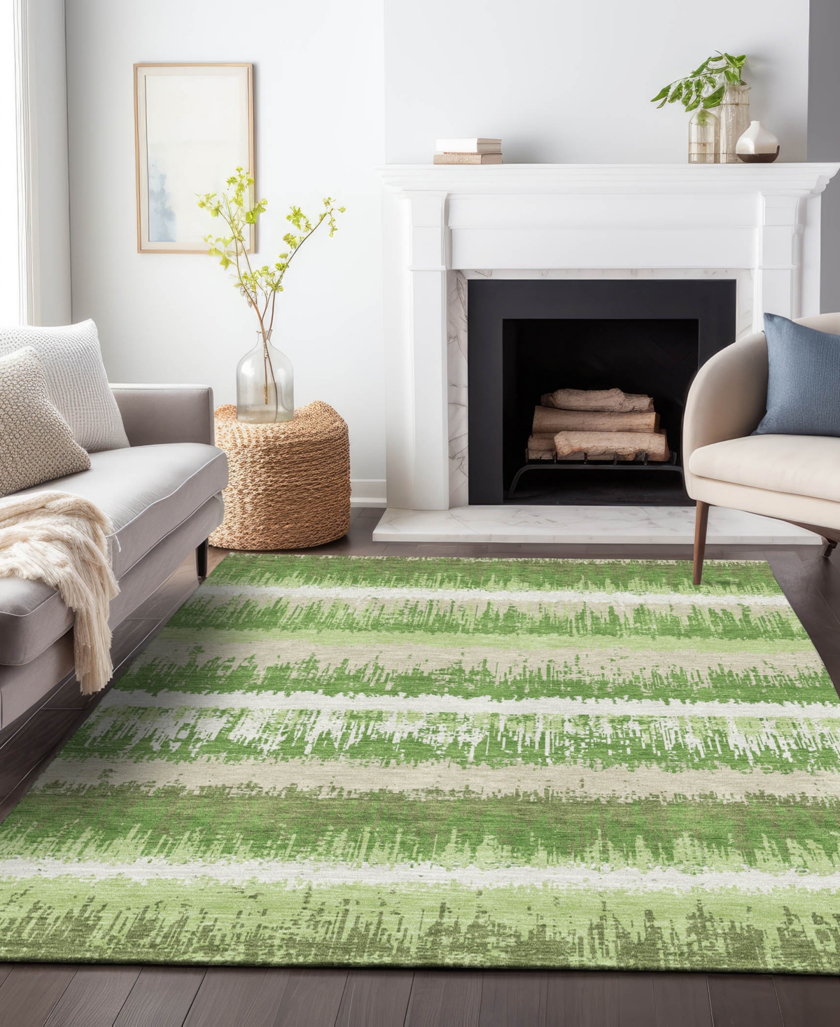 Addison Chantille Machine Washable Acn1013 8'x10' Area Rug In Green