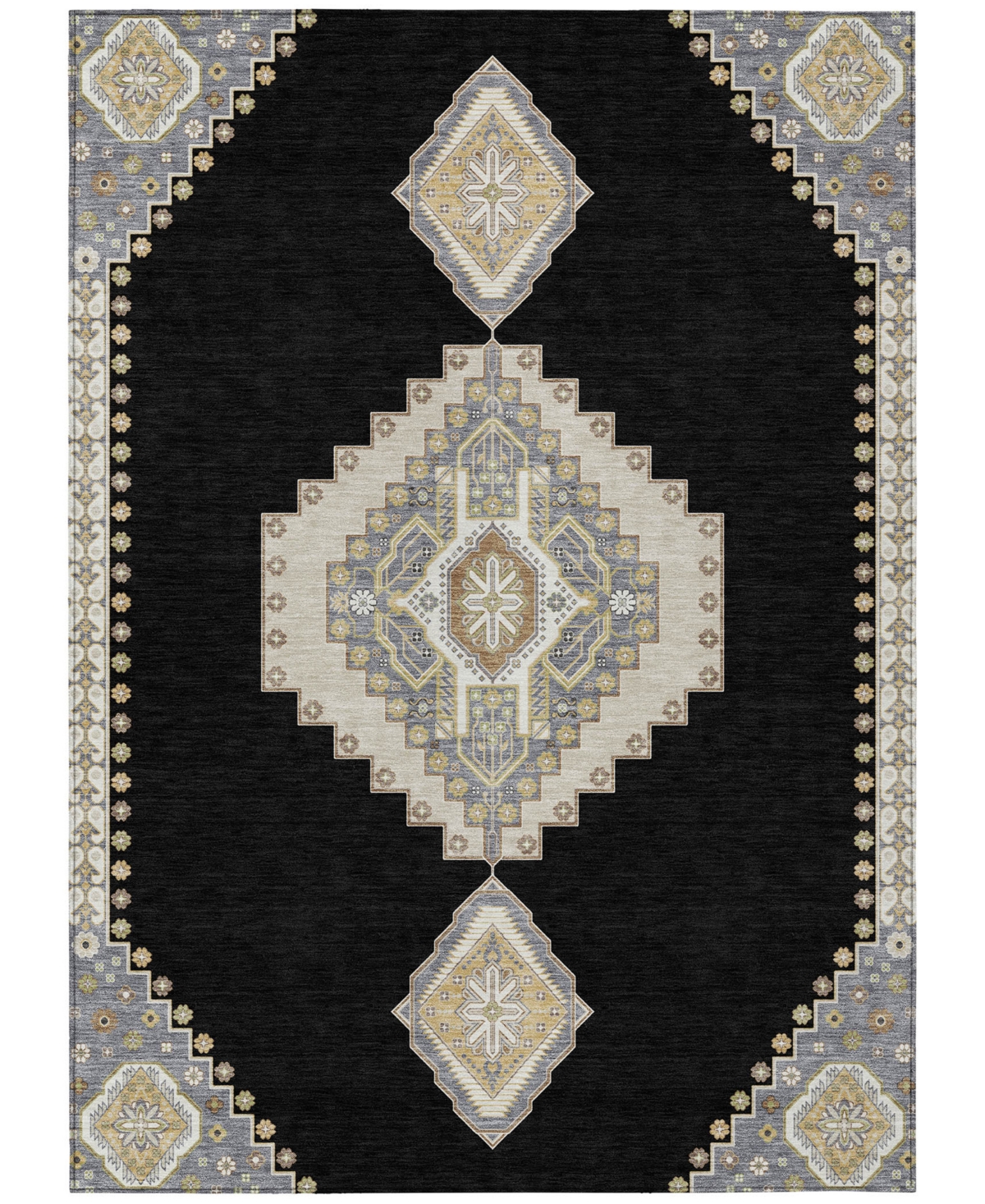 Addison Chantille Machine Washable Acn1014 8'x10' Area Rug In Black