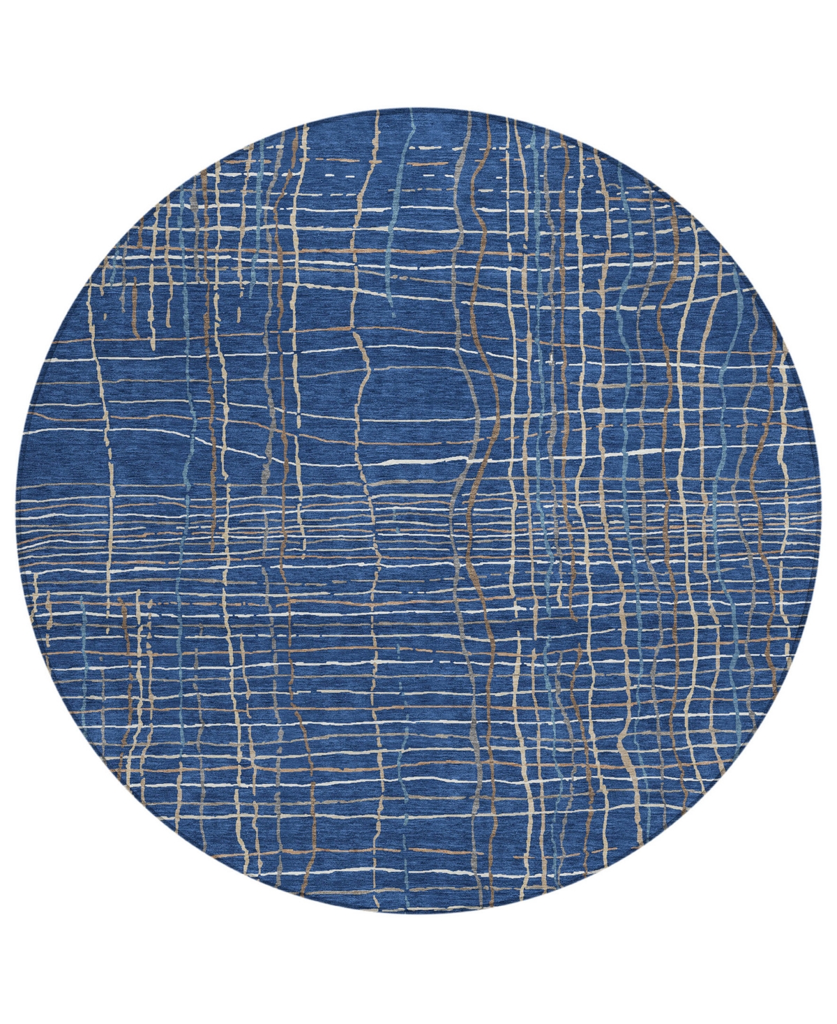 Addison Chantille Machine Washable Acn998 8'x8' Round Area Rug In Navy