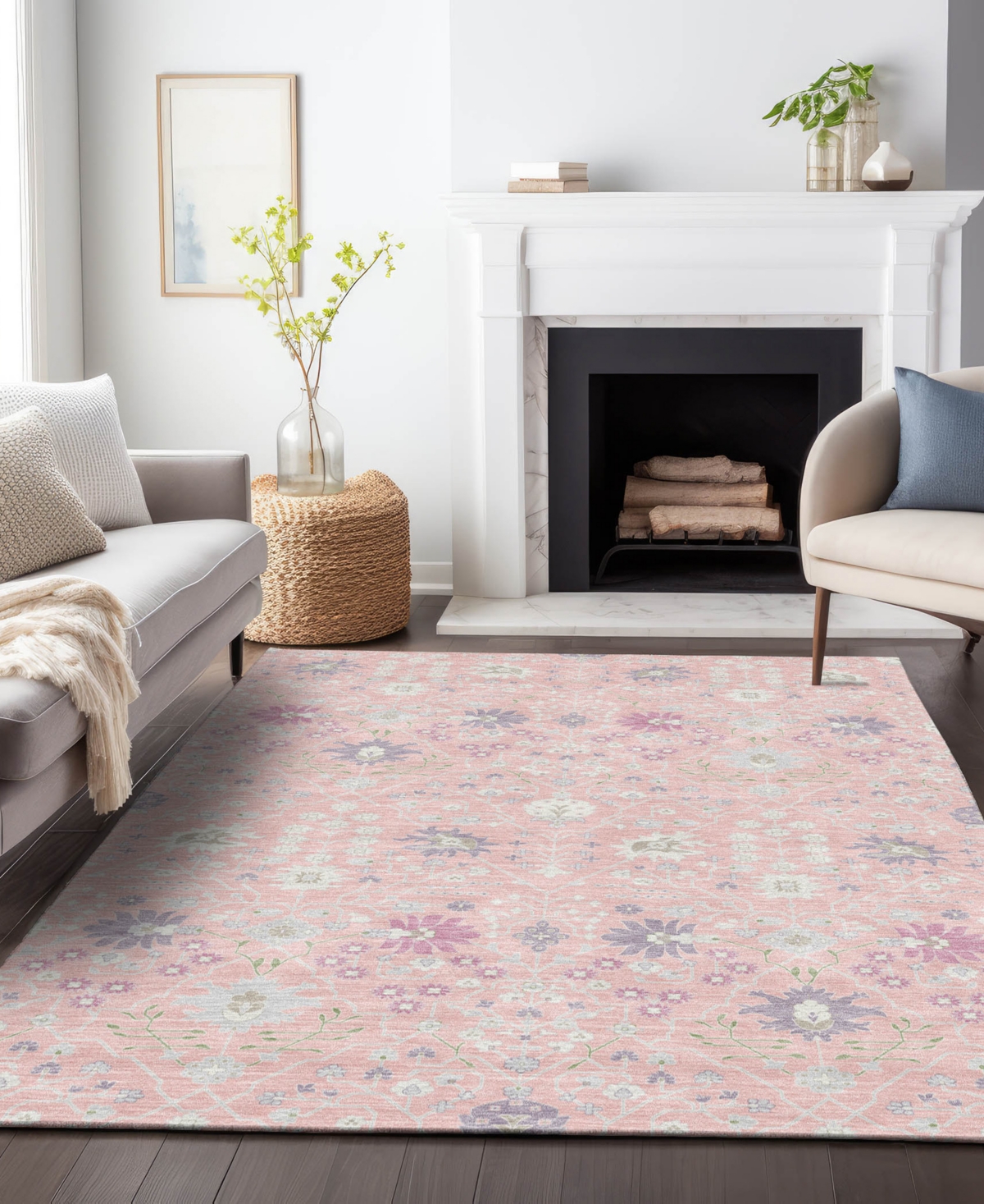 Addison Chantille Machine Washable Acn1009 2'6"x3'10" Area Rug In Pink