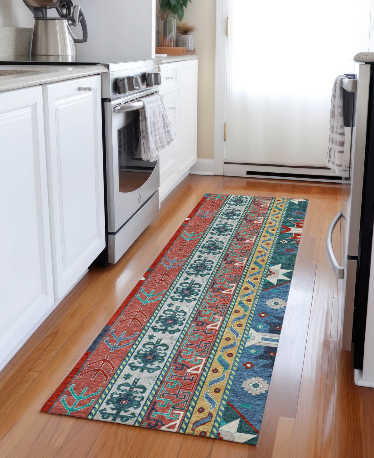 Addison Chantille Machine Washable Acn1015 2'3"x7'6" Runner Area Rug In Red