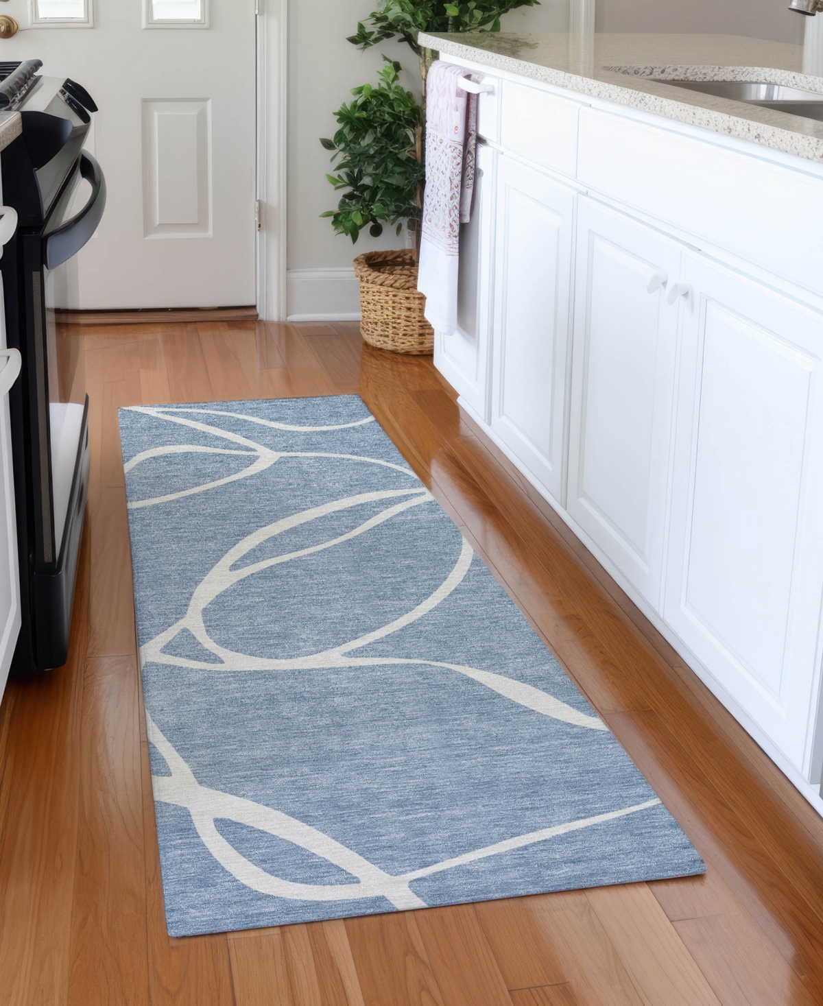 Shop Addison Chantille Machine Washable Acn999 2'3"x7'6" Runner Area Rug In Denim