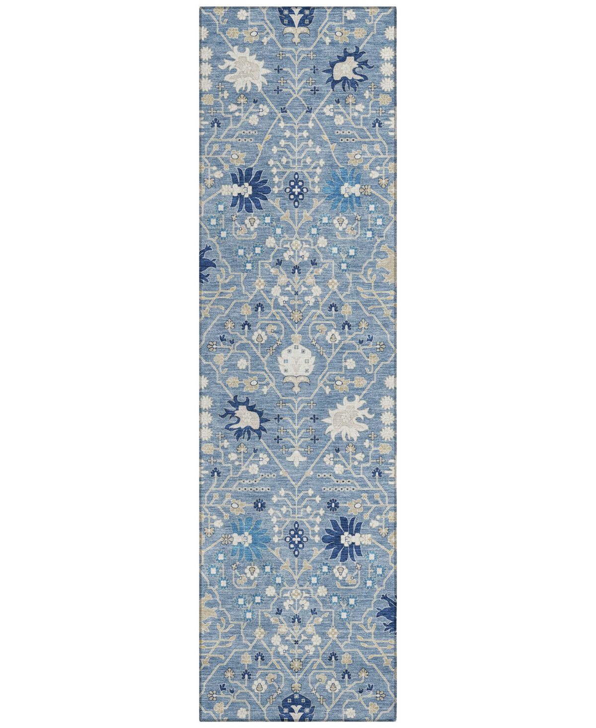 Addison Chantille Machine Washable Acn1009 2'3"x7'6" Runner Area Rug In Denim