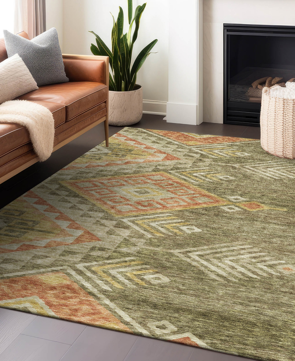 Addison Chantille Machine Washable Acn1091 8'x10' Area Rug In Green
