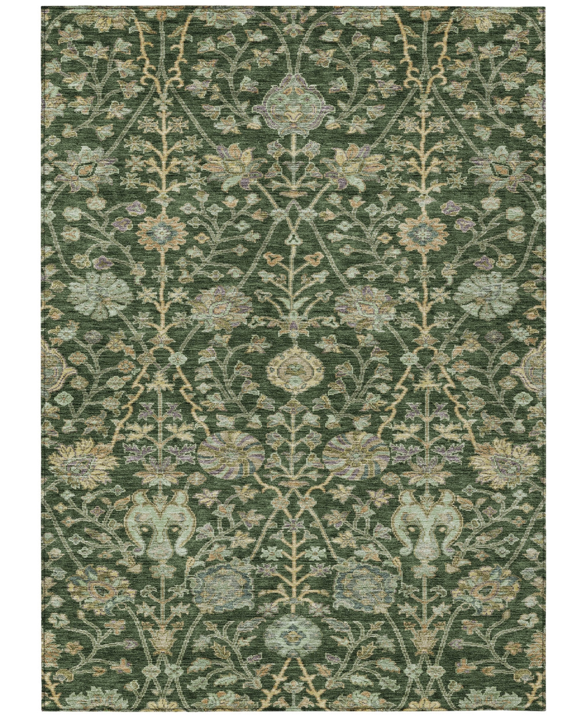 Addison Chantille Machine Washable Acn1087 5'x7'6" Area Rug In Green