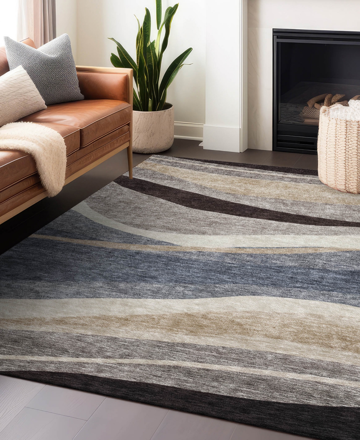 Addison Chantille Machine Washable Acn1098 3'x5' Area Rug In Blue