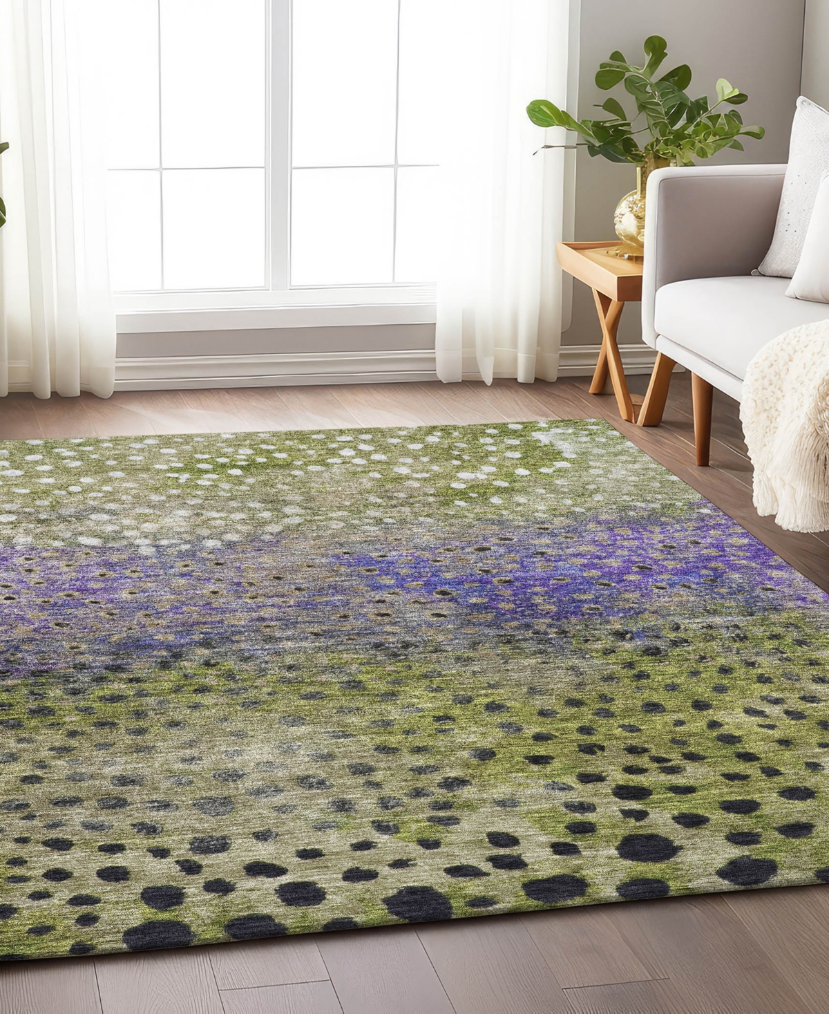 Addison Chantille Machine Washable Acn1074 5'x7'6" Area Rug In Green