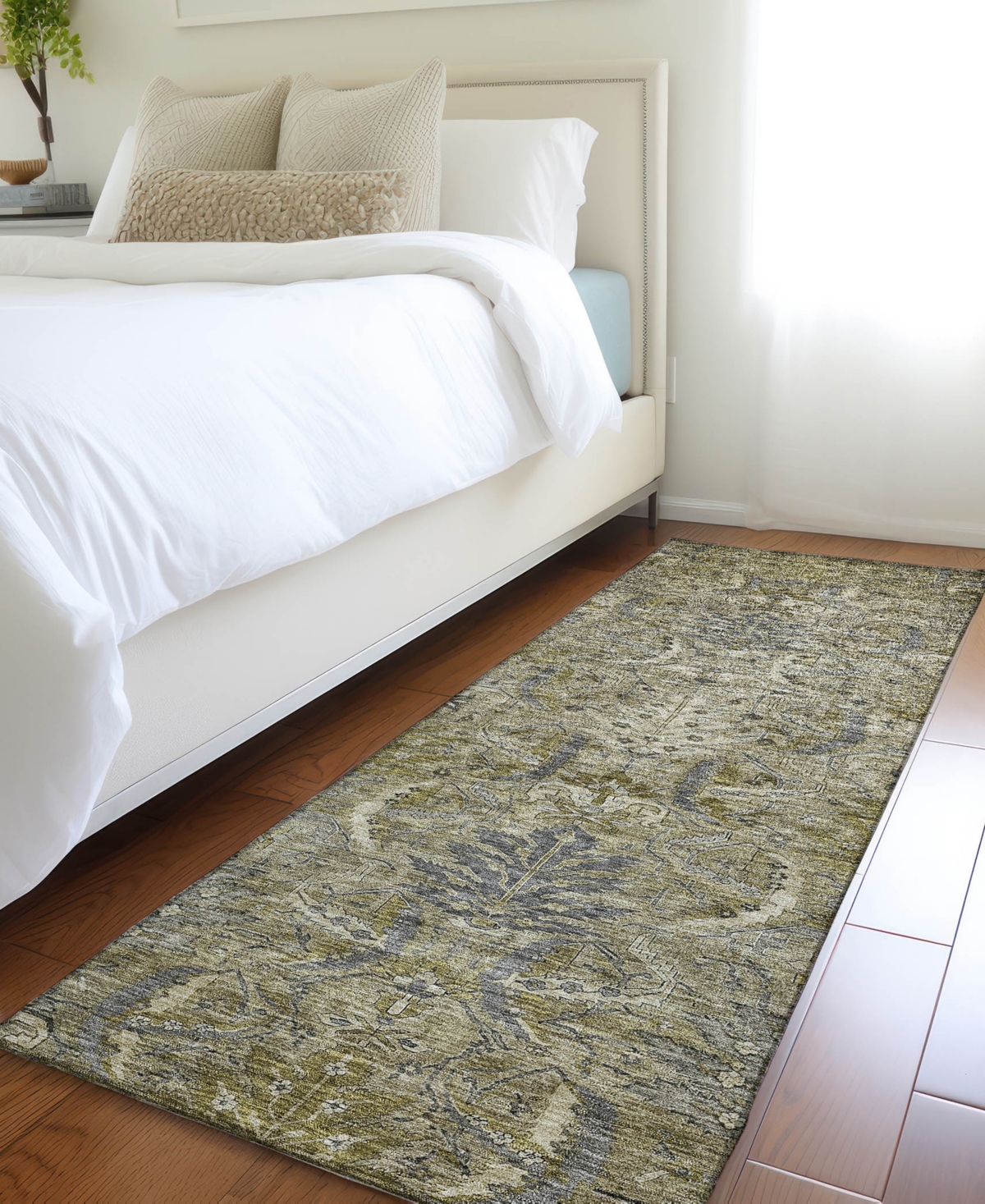 Addison Chantille Machine Washable Acn1082 2'3"x7'6" Runner Area Rug In Taupe