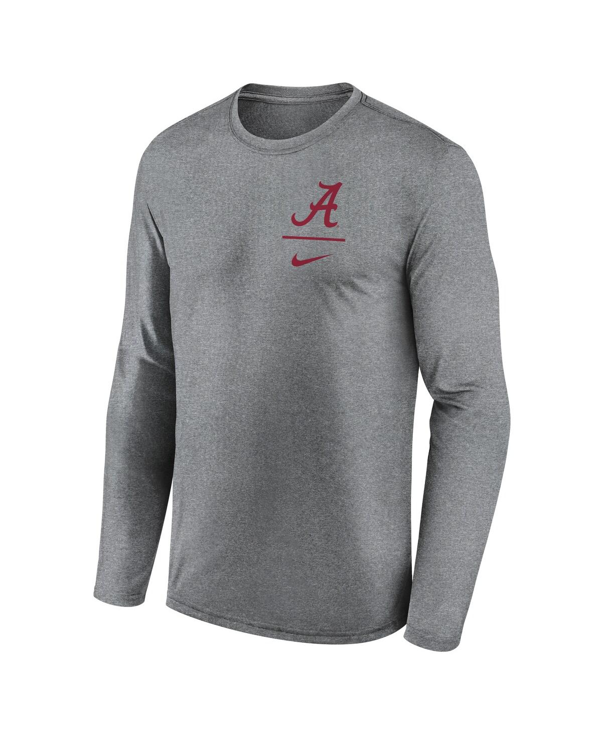 Nike Men'sAlabama Crimson Tide Primary Stack Legend Long Sleeve T-Shirt - Heather Gray