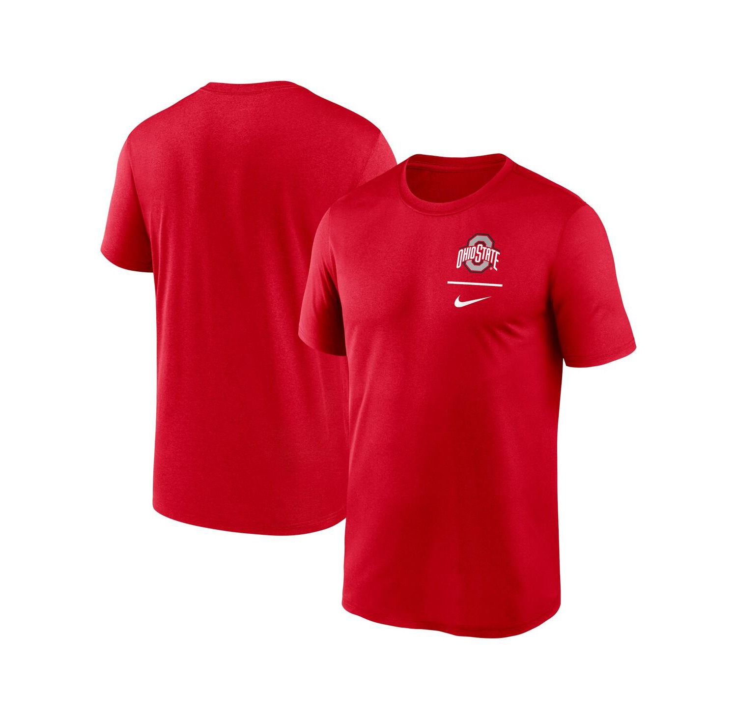 Men's Scarlet Ohio State Buckeyes Primary Logo Legend Performance T-Shirt