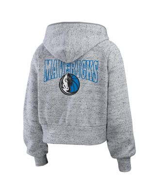 Женская толстовка Heather Grey Dallas Mavericks с капюшоном на молнии и радиатором в крапинку от Erin Andrews от Erin Andrews.