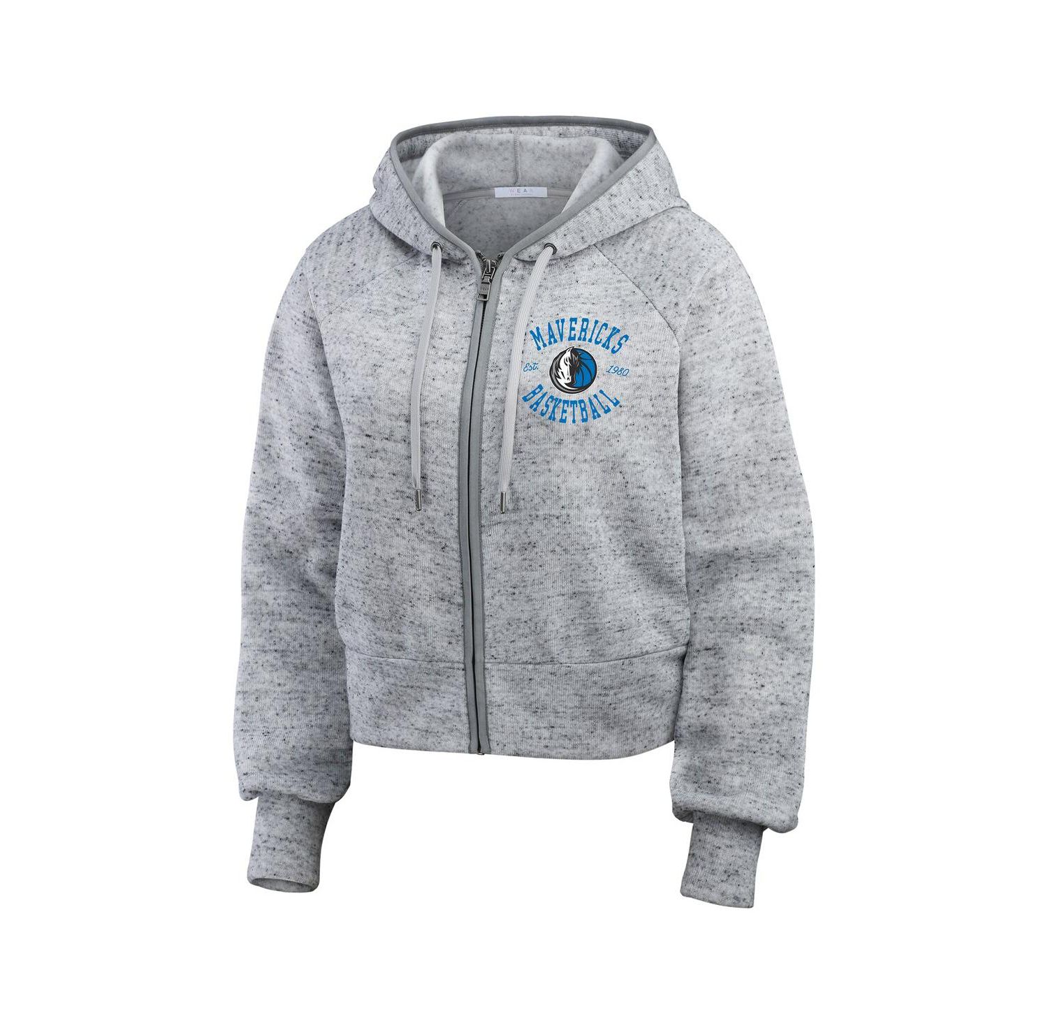 Women's Heather Gray Dallas Mavericks Speckled Radiator Full-Zip Hoodie