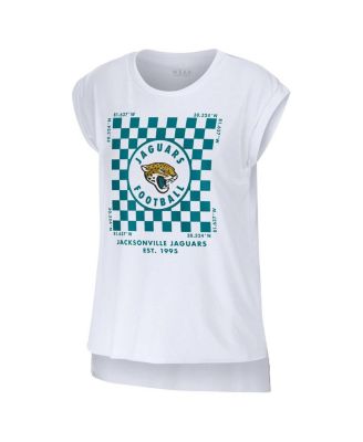 Women's White Jacksonville Jaguars Checker Muscle Tank Top