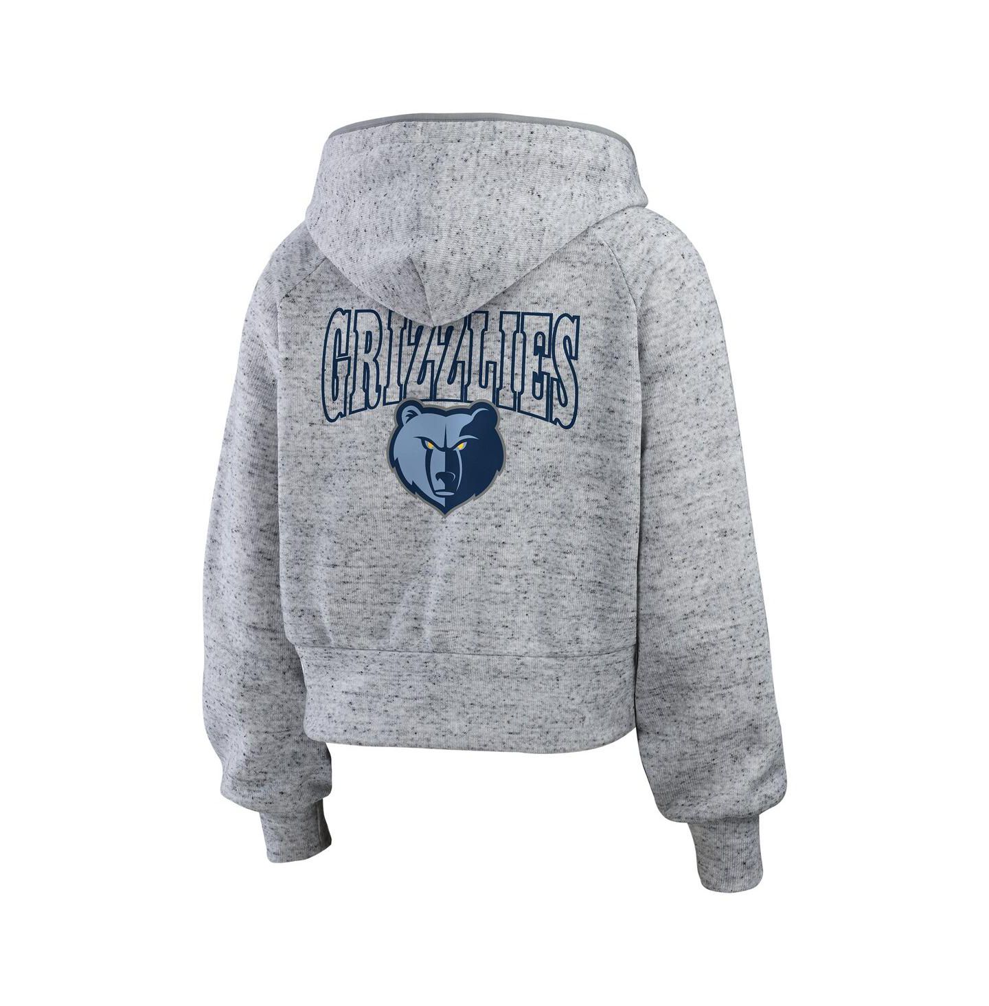 Женское худи WEAR by Erin Andrews Heather Gray Memphis Grizzlies Speckled Radiator Full-Zip — фото 2