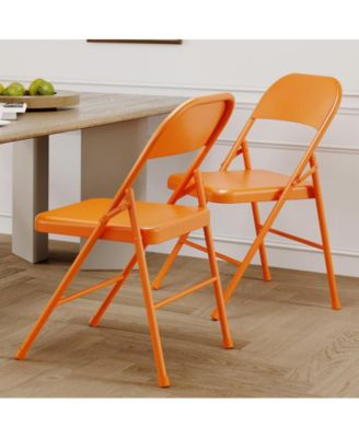 Dining Chairs Set of 4 Metal Frame Foldable Dining Chairs