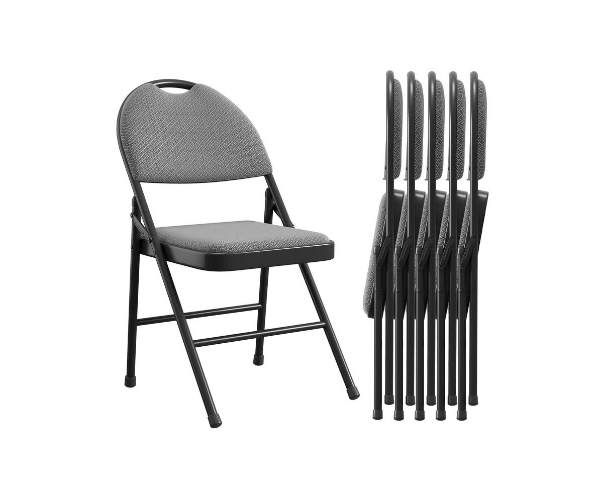 gaomon 6 Pack Folding Chairs,Outdoor & Indoor Event Portable Metal Folding Chairs with Cushion,Fabric Dining Chair Set with Padded Cushion and Back