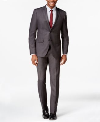 Perry Ellis - Charcoal Pindot Extra Slim-Fit Suit