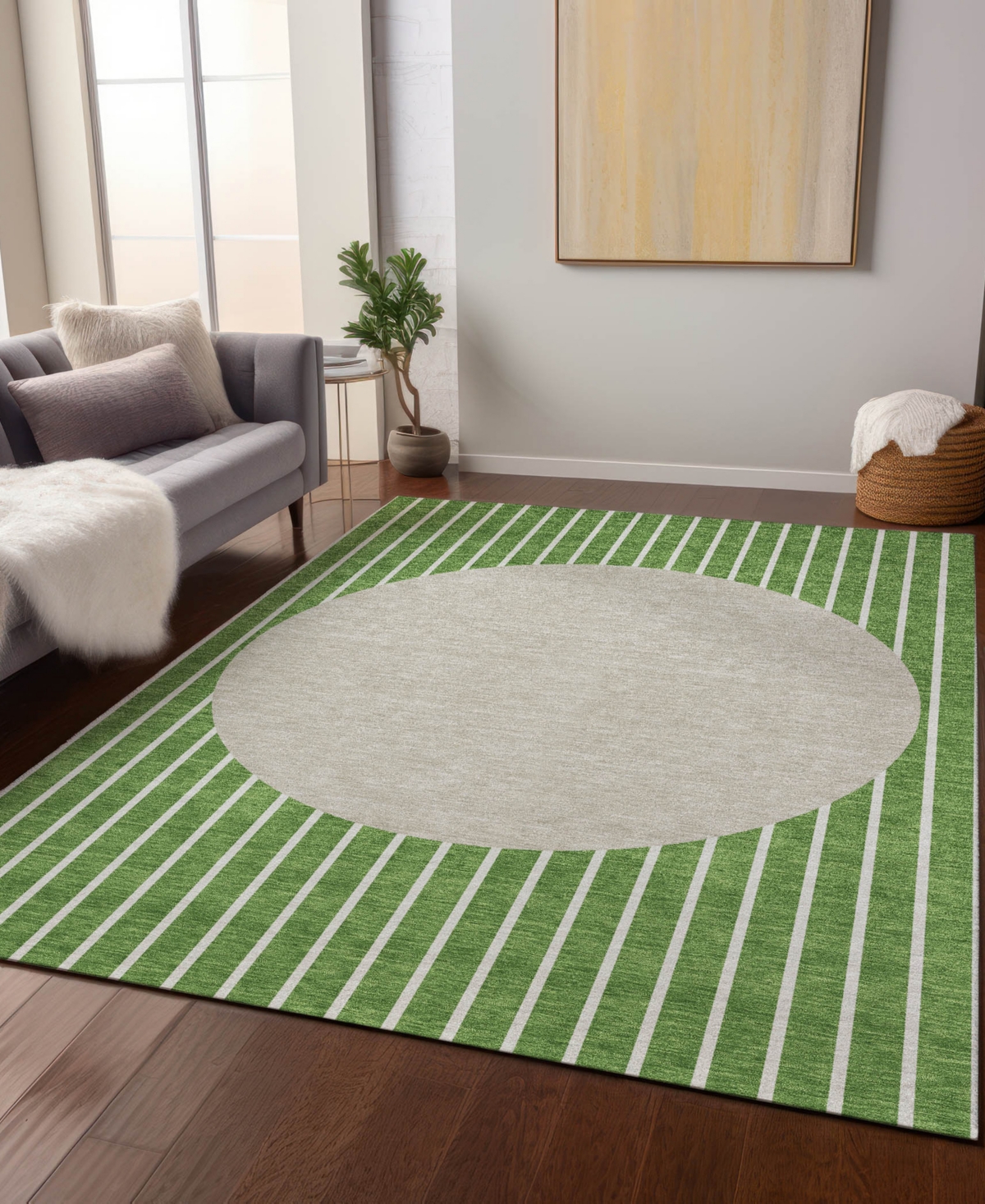 Addison Chantille Machine Washable Acn994 8'x10' Area Rug In Green