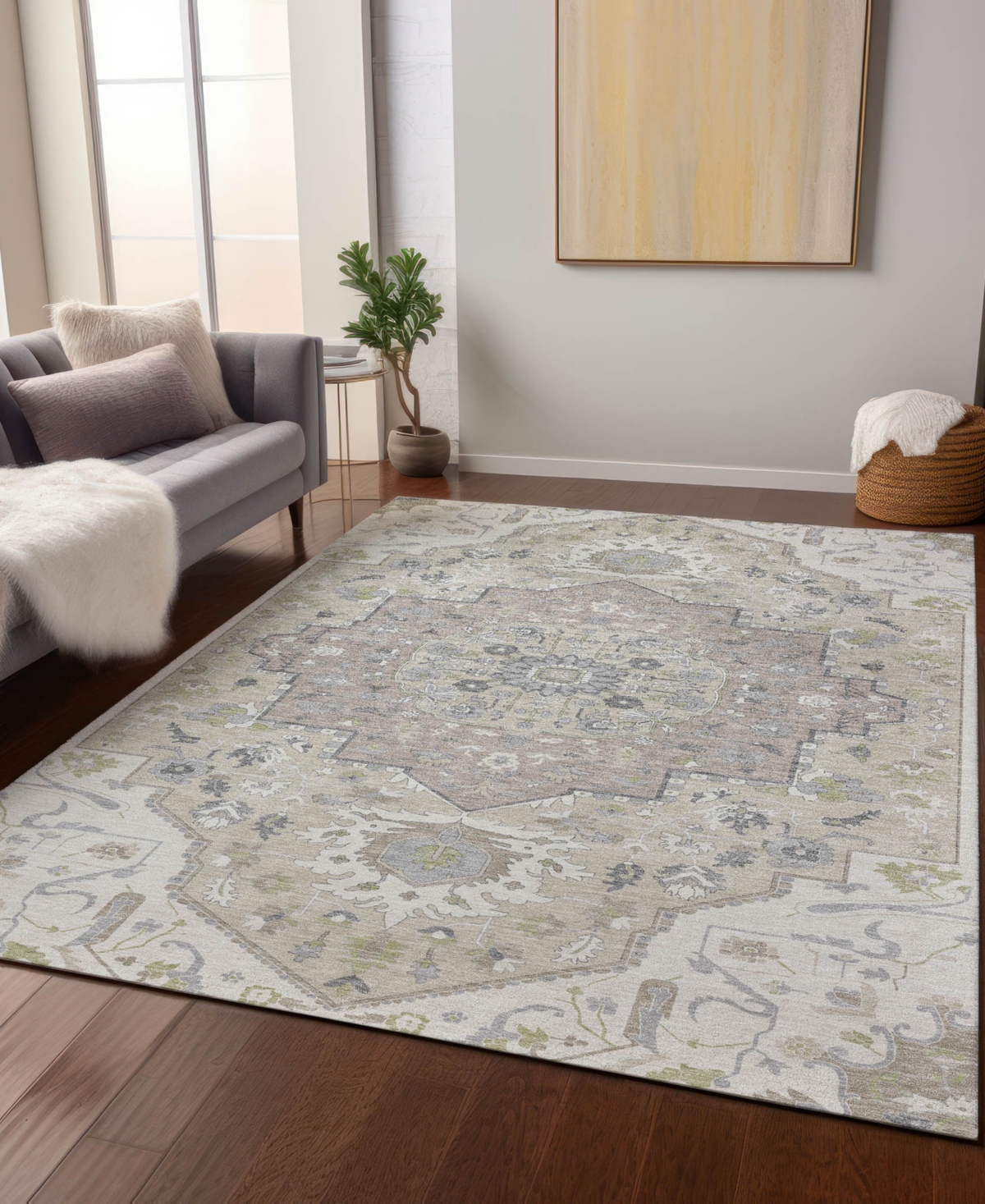 Addison Chantille Machine Washable Acn985 8'x10' Area Rug In Ivory