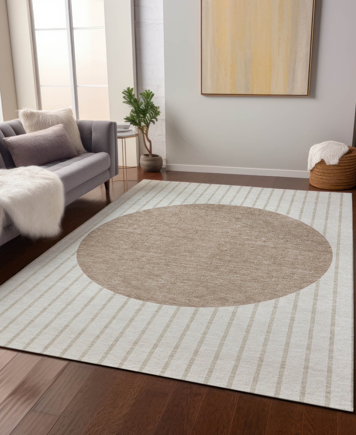 Addison Chantille Machine Washable Acn994 5'x7'6" Area Rug In Ivory