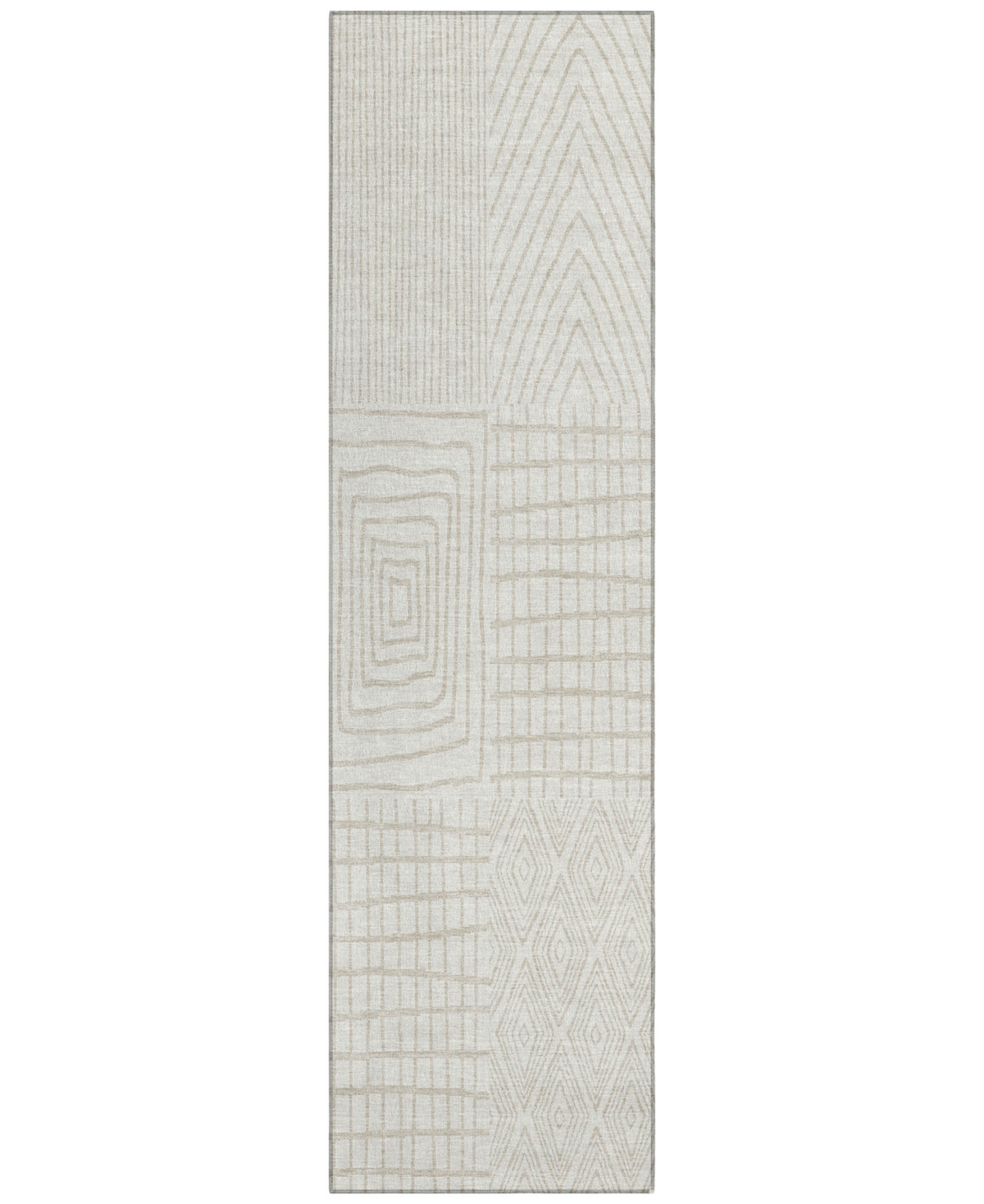 Addison Chantille Machine Washable Acn990 2'3"x7'6" Runner Area Rug In Ivory