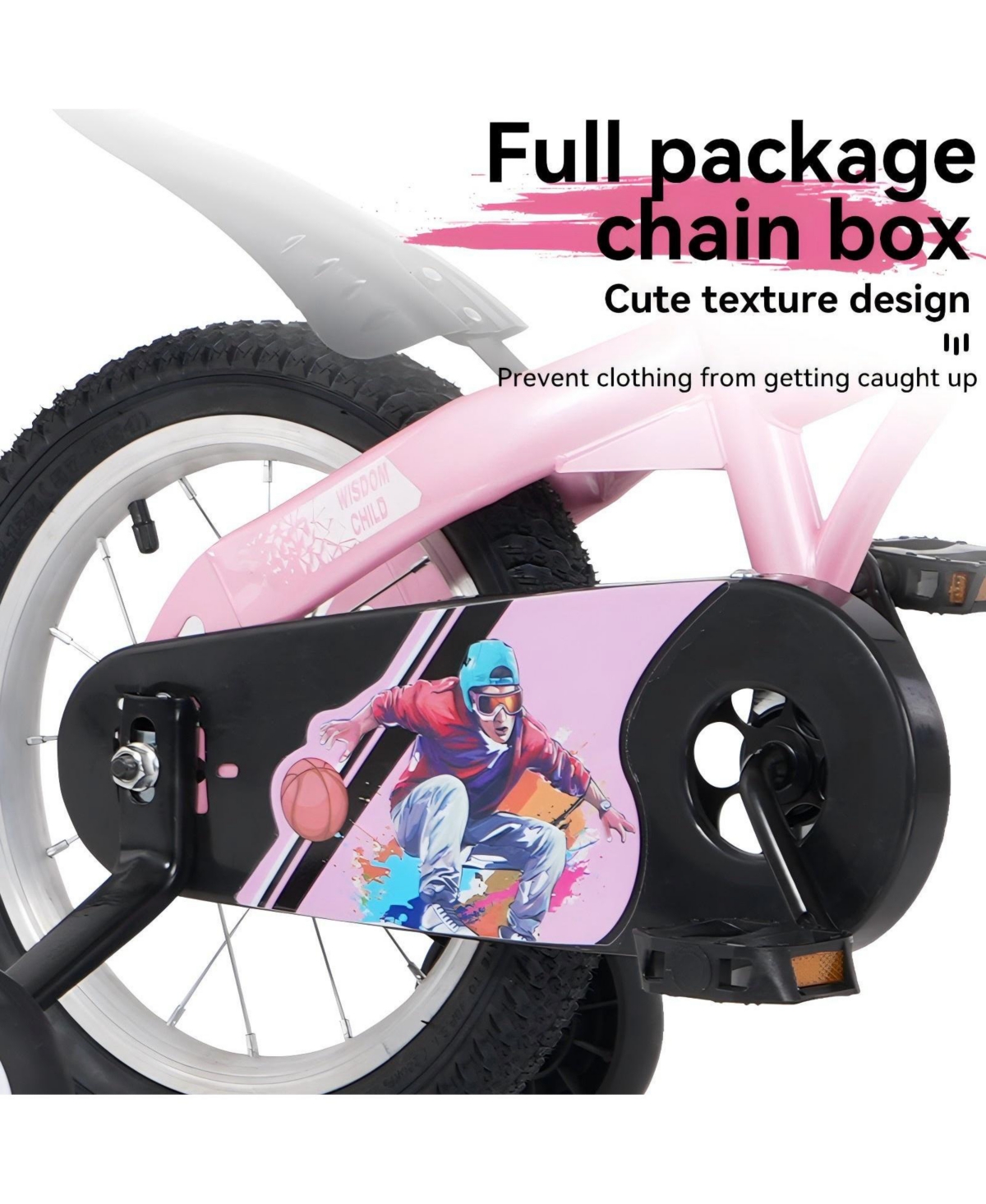 Streamdale Furniture 18 inch sporty kids bike with training wheels and stand Adjustable saddle Suitable for aged 5-10 years tall Height 39-49 inches