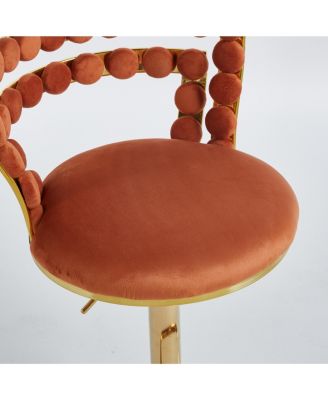 Golden Iron Tube Bar Chairs with Cushions