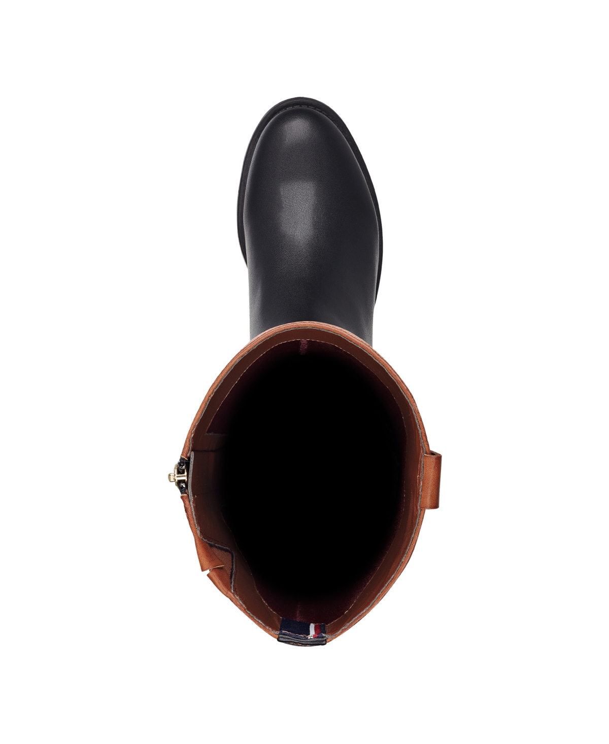 Tommy Hilfiger Women's Shano Riding Style Round Toe Boots In Black,tan