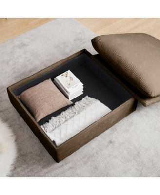 Brown Corduroy Sofa Couch, Modular Couch with Storage Ottoman, Couch Deep Seat Couches for Modern Living Room/Apartment/Office