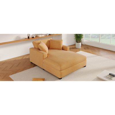 Mirod 53.5''70.9'' Oversized Chaise, Lounge Chair - Classic Design, Soft Fabric, Easy Assembly, Durable Frame with Solid Wood Legs