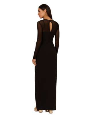 Women's Mesh-Panelled Column Gown