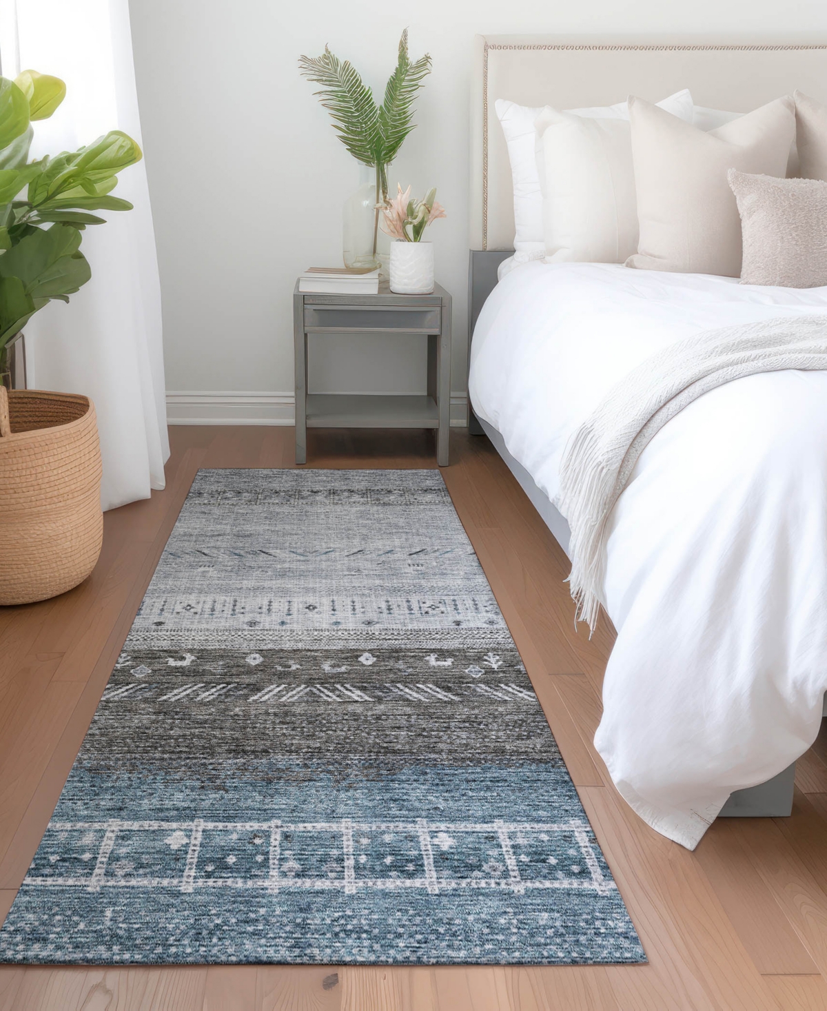Addison Chantille Machine Washable Acn1147 2'3"x7'6" Runner Area Rug In Blue