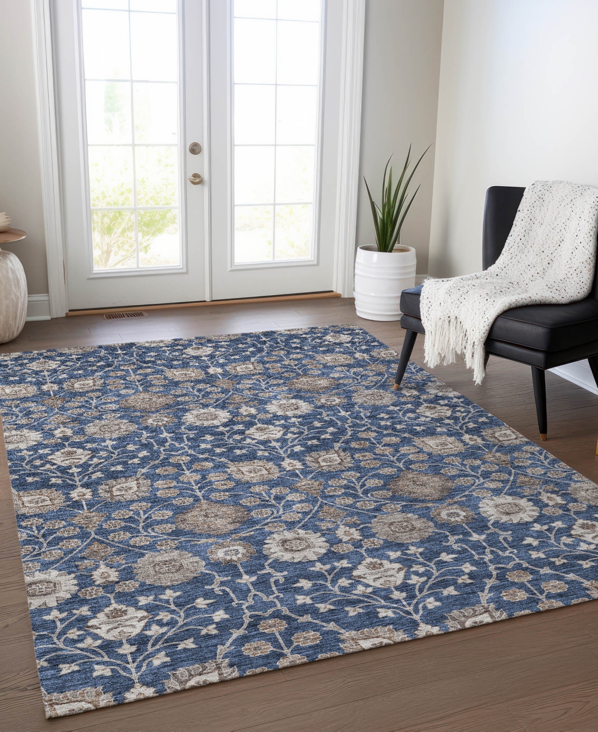 Addison Chantille Machine Washable Acn1155 5'x7'6" Area Rug In Navy