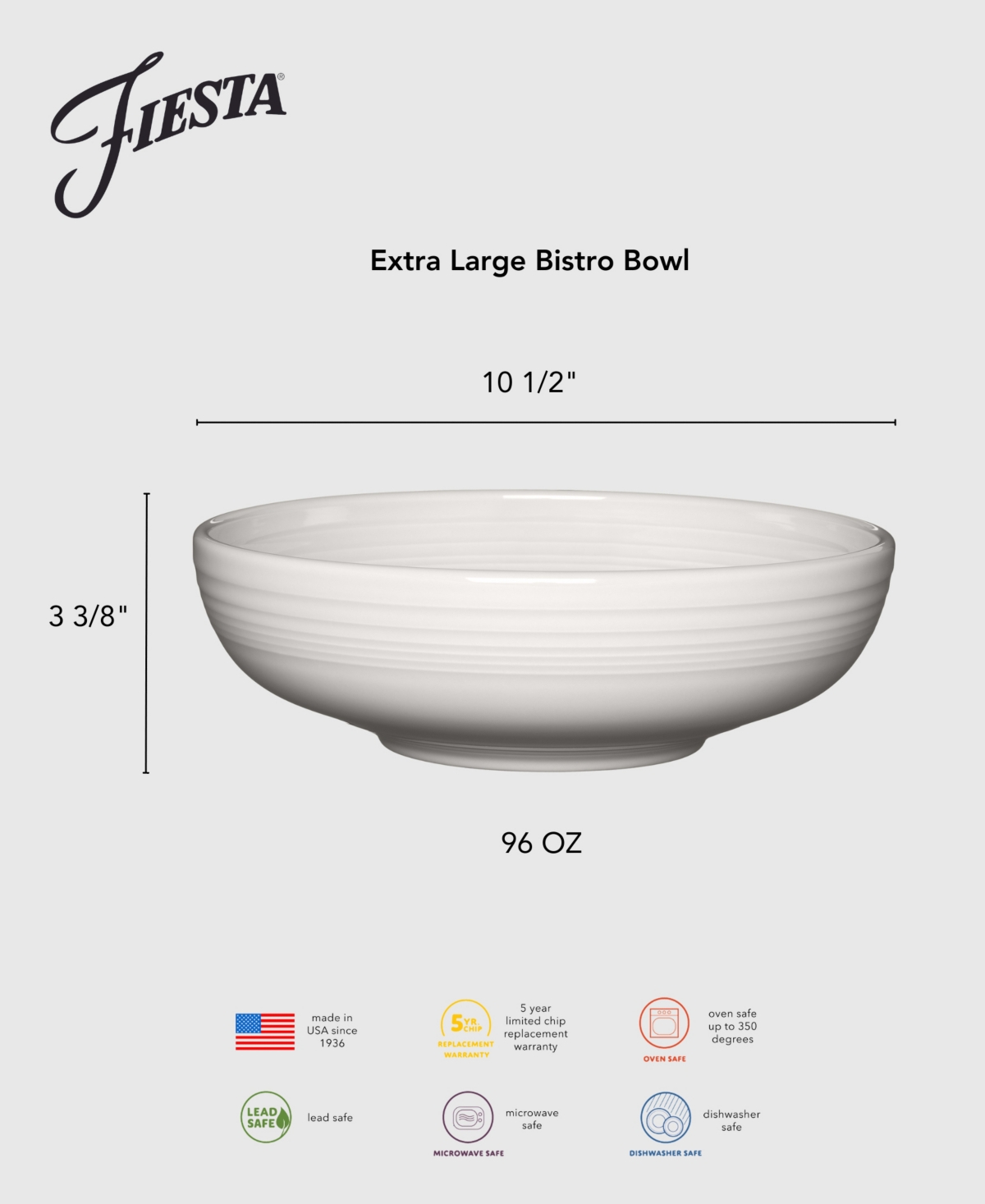 Fiesta Extra Large Bistro Bowl 96 Oz. In Poppy