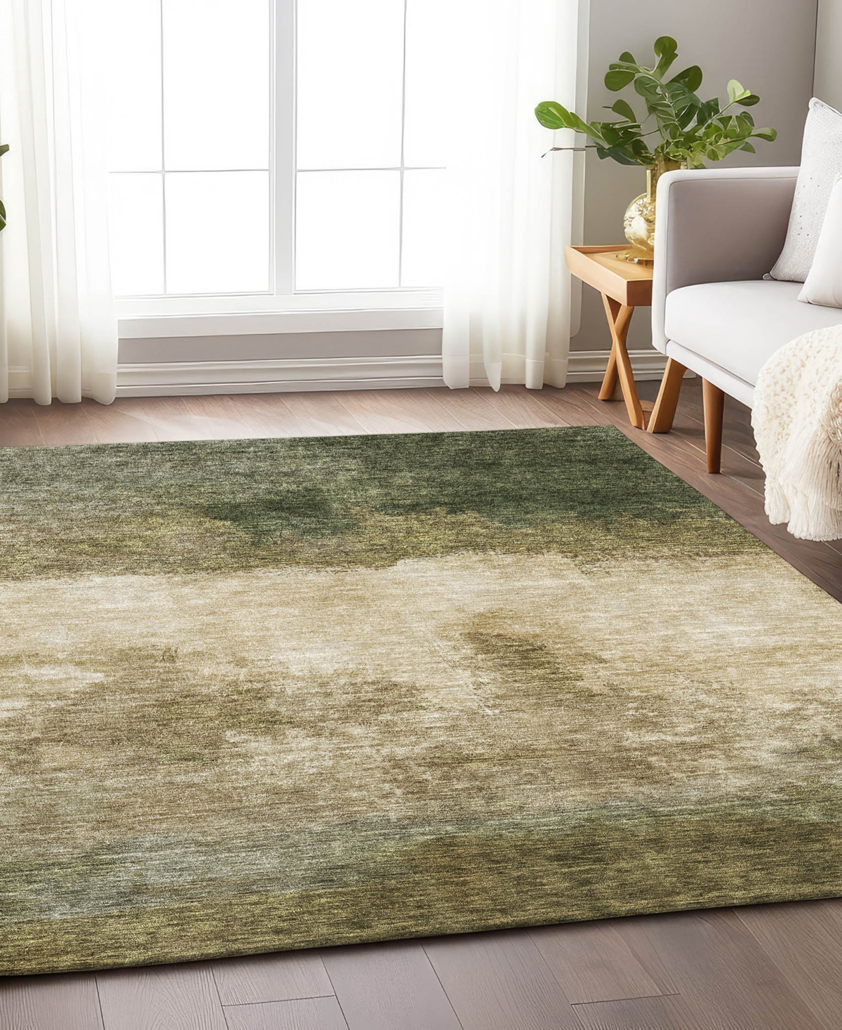 Addison Chantille Mahine Washable Acn1070 9'x12' Area Rug In Moss