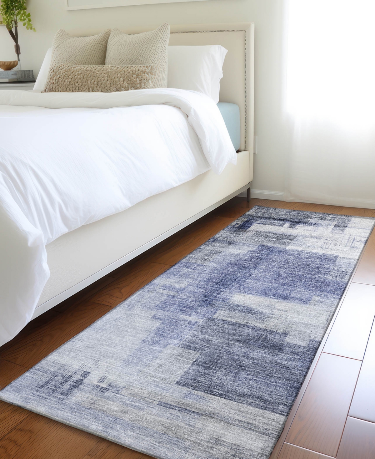 Addison Chantille Mahine Washable Acn1067 2'3"x7'6" Runner Area Rug In Denim