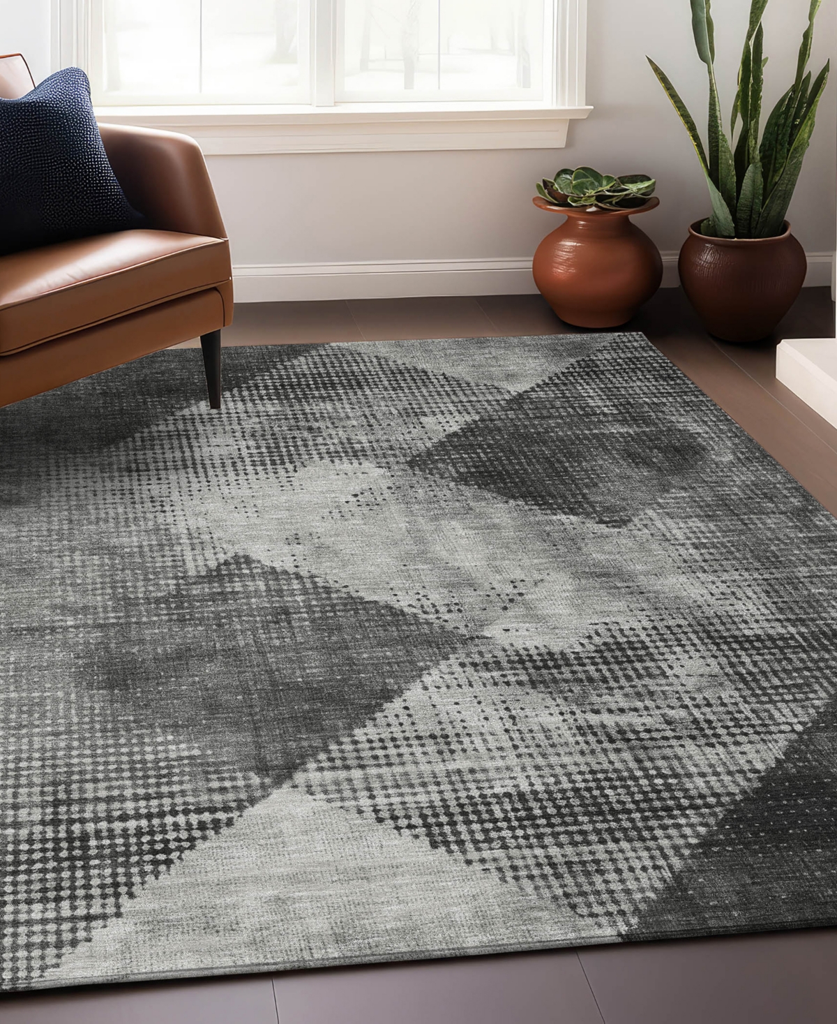 Addison Chantille Mahine Washable Acn1065 9'x12' Area Rug In Gray
